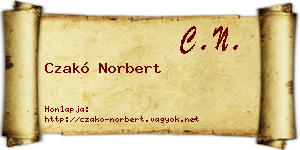 Czakó Norbert névjegykártya